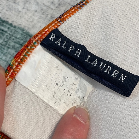 Ralph Lauren Bright Paisley Double String Bikini Triangle Top Medium - Picture 8 of 11